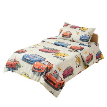 Sirois Animal Zoom Car Racing Baby 9 Piece Crib Bedding Set