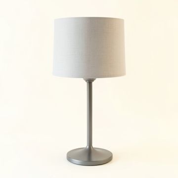Meadow Dale Table Lamp With A Plain Fabric Shade - Gray (synthetic illustration; no displayed measurements)