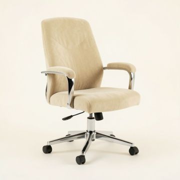 Cosgair Office Chair In Champagne Velvet & Chrome (synthetic illustration; no displayed measurements)