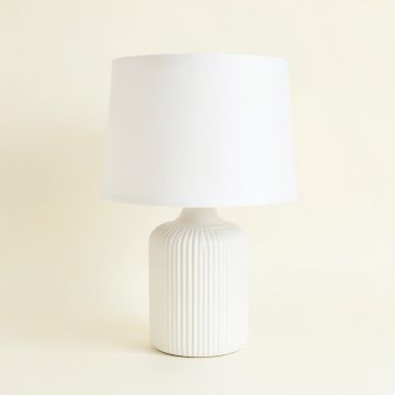 Holly Crossing Table Lamp With A Plain Fabric Shade - White (synthetic illustration; no displayed measurements)