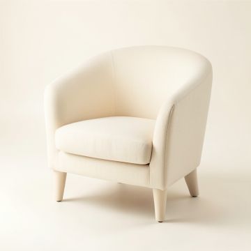 Shore Arc Upholstered Armchair - Ivory (synthetic illustration; no displayed measurements)