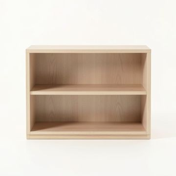 Fern Bend Low Bookcase - Beige (synthetic illustration; no displayed measurements)