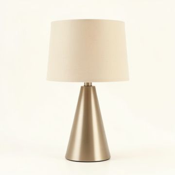 Glen Bluff Table Lamp With A Plain Fabric Shade - Beige (synthetic illustration; no displayed measurements)