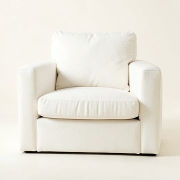 Stone Crest Upholstered Armchair - White (synthetic illustration; no displayed measurements)