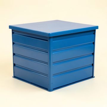 Spruce Crest Closed Outdoor Storage Box - Blue (synthetic illustration; no displayed measurements)