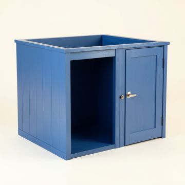 Pine Dell Empty Furniture-Style Litter Enclosure - Blue (synthetic illustration; no displayed measurements)