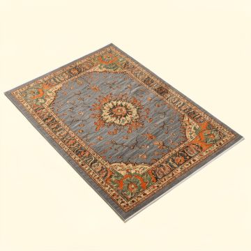 Hillsby Oriental Gray/Orange/Teal Area Rug (synthetic illustration; no displayed measurements)