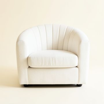 Birch Edge Upholstered Armchair - White (synthetic illustration; no displayed measurements)