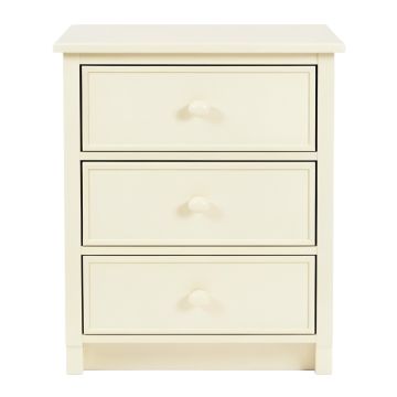 Kasim 3 - Drawer Solid Wood Nightstand In Cream