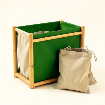 Cedar Dale Laundry Sorting Station With Plain Removable Bags - Green (synthetic illustration; no displayed measurements)