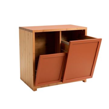 Summit Crest Freestanding Pull-Out Hamper Cabinet - Terracotta