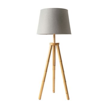 Hazel Crest Floor Lamp With A Plain Fabric Shade - Gray