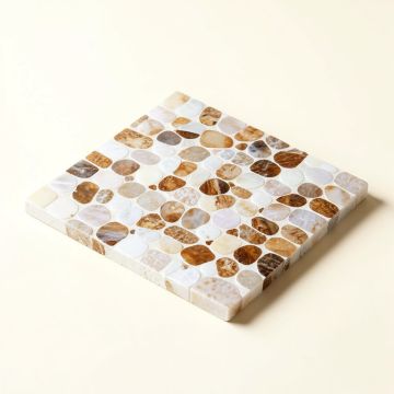 Mother Of Pearl 0.6 '' X 0.6 '' Seashell Mosaic Tile (synthetic illustration; no displayed measurements)