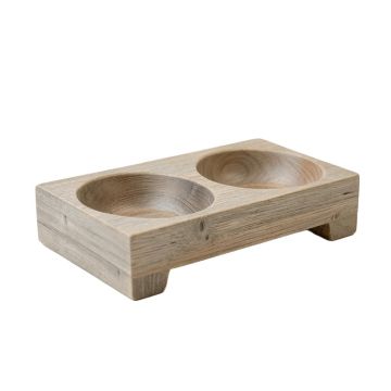 Ridge Dale Pet Feeding Stand With Two Plain Empty Bowls - Gray
