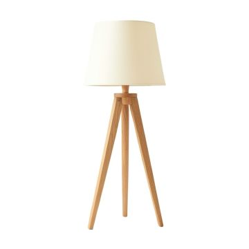 Holly Dale Floor Lamp With A Plain Fabric Shade - Cream