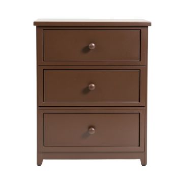 Bette 3 - Drawer Nightstand In Brown