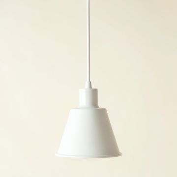 Stone Bend Pendant Light Suspended From One Plain Cable - White (synthetic illustration; no displayed measurements)