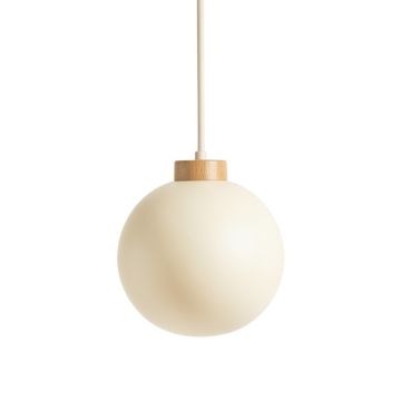Cove Bend Pendant Light Suspended From One Plain Cable - Cream