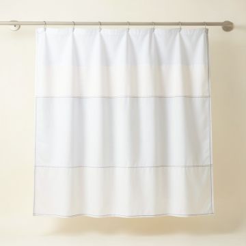 Maple Crossing Shower Curtain Hanging Flat From A Plain Rod - White (synthetic illustration; no displayed measurements)