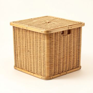 Bamboo Rectangular Laundry Hamper (synthetic illustration; no displayed measurements)