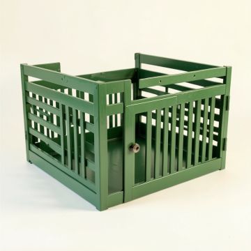 Maple Edge Empty Furniture-Style Pet Crate - Green (synthetic illustration; no displayed measurements)