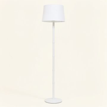 Pine Canyon Floor Lamp With A Plain Fabric Shade - White (synthetic illustration; no displayed measurements)