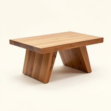 Duchesne Solid Wood Trestle Coffee Table (synthetic illustration; no displayed measurements)