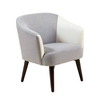 Angelyn Cotton Upholstered Parsons Chair In Gray/White