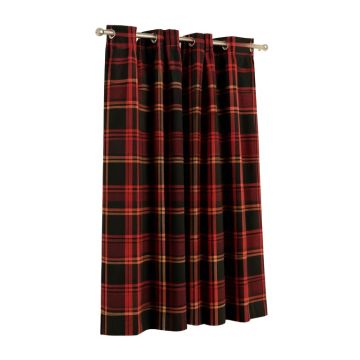 Sunglow Plaid Grommet Single Curtain Panel