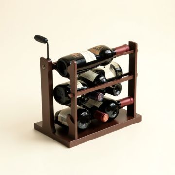 Barret 7 Bottle Floor Wine Bottle & Glass Rack In Brown (synthetic illustration; no displayed measurements)