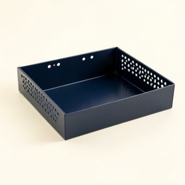 Dune Bend Empty Under-Desk Cable Tray - Navy (synthetic illustration; no displayed measurements)
