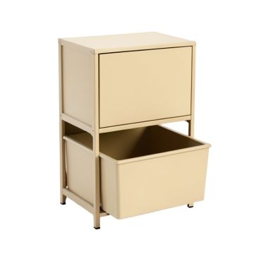 Birch Bridge Freestanding Pull-Out Hamper Cabinet - Beige