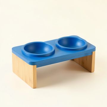 Cove Canyon Pet Feeding Stand With Two Plain Empty Bowls - Blue (synthetic illustration; no displayed measurements)
