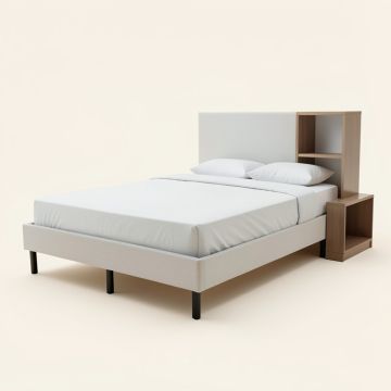Body Caspian Twin Platform Bed With Bookcase (synthetic illustration; no displayed measurements)