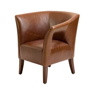 Marr Genuine Leather Upholstered Dining Chair