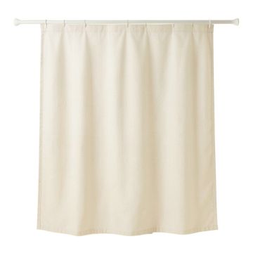 Harbor Canyon Shower Curtain Hanging Flat From A Plain Rod - Ivory