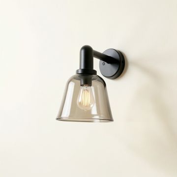 Shore Canyon Wall Sconce Mounted On A Plain Wall - Black (synthetic illustration; no displayed measurements)