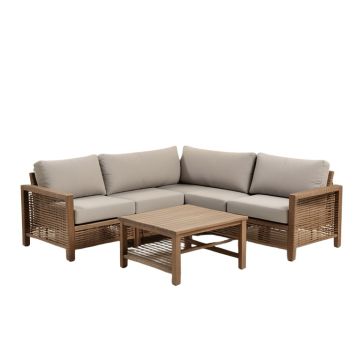 Asther Modern Outdoor 5 Piece Deep Seating Group With Cushion