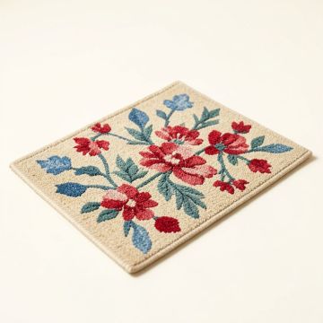 Pinkley Watercolor Floral Handwoven 30 In . X 18 In . Outdoor Door Mat (synthetic illustration; no displayed measurements)