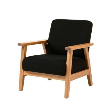 Elm Bend Upholstered Armchair - Black