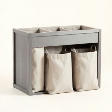 Hill Bluff Laundry Sorting Station With Plain Removable Bags - Gray (synthetic illustration; no displayed measurements)