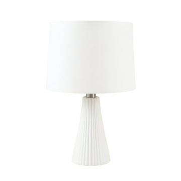 Cedar Canyon Table Lamp With A Plain Fabric Shade - White