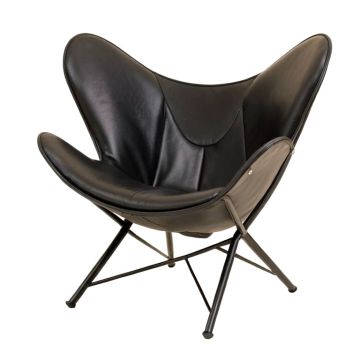 26 '' Wide Genuine Leather Butterfly Chair