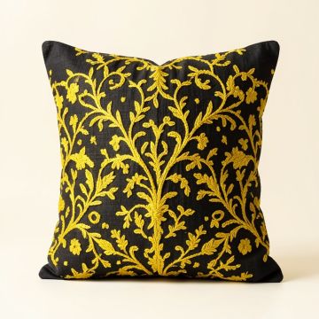Ayesha Curry Embroidered Ogee Linen Throw Pillow (synthetic illustration; no displayed measurements)