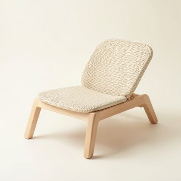Meadow Arc Outdoor Lounge Chair - Ivory (synthetic illustration; no displayed measurements)