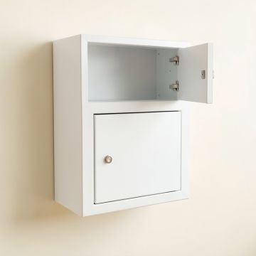 Alder Crossing Wall-Mounted Entry Cabinet - White (synthetic illustration; no displayed measurements)