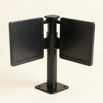 Dual-Monitor Arm 180 Degree Compact Cubicle Spaces Height Adjustable Universal 2 Screen Pole Mount (synthetic illustration; no displayed measurements)
