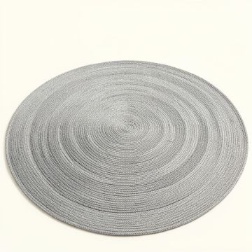 Birch Crest Round Area Rug - Gray (synthetic illustration; no displayed measurements)
