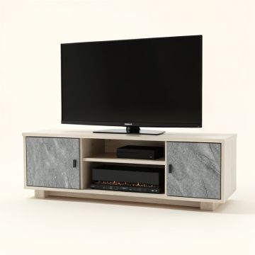 Adalberto Tv Stand For Tvs Up To 65 '' With Fireplace Included (synthetic illustration; no displayed measurements)