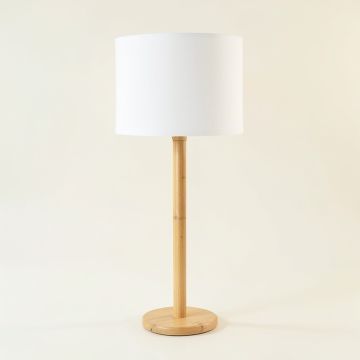 Hazel Bridge Floor Lamp With A Plain Fabric Shade - White (synthetic illustration; no displayed measurements)